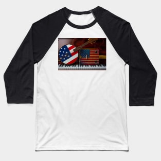 Two American Flag Instruments Baseball T-Shirt